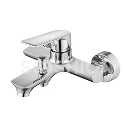 2022 Popular Design Hot and Cold Chrome Bath Mixer Wall Mount Zinc Bath Faucet For Shower