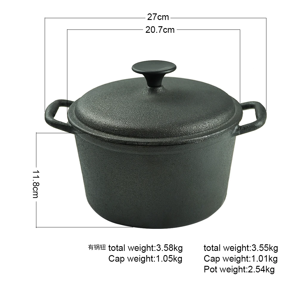Factory Preseasoned  Dutch Oven Casseroles Cast Iron Pot