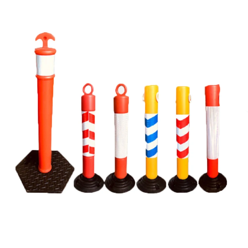 Plastic Reflective flexible rebound parking barrier pole marker bollard safety traffic Delineator Warning Post with handle