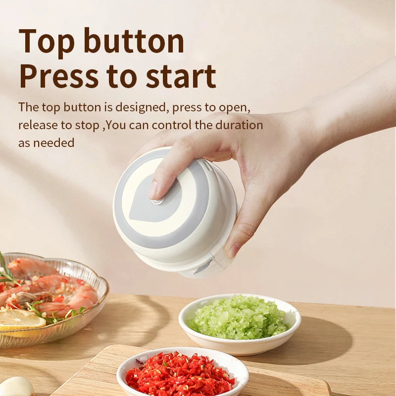 Wholesale with USB Charging 250 ml Small Veggie Onion Chopper Blender Mini Electric Garlic Grinder Masher Food Processor