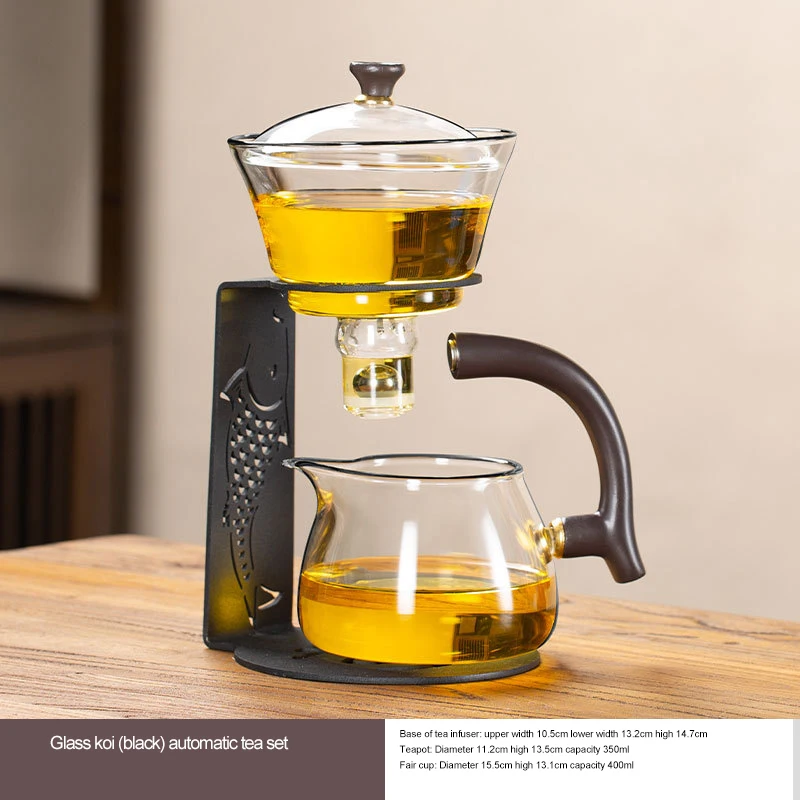Glass tea set home magnetic semi-automatic lazy tea making artifact office kung fu teacup teapot small set