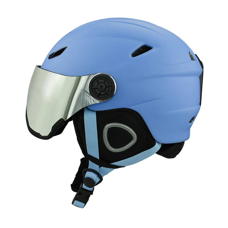 CE EN1077 Certified Factory Customized PC shell Ski Helmet with goggles visor Snowboard snowboarding Snow helmet with goggle