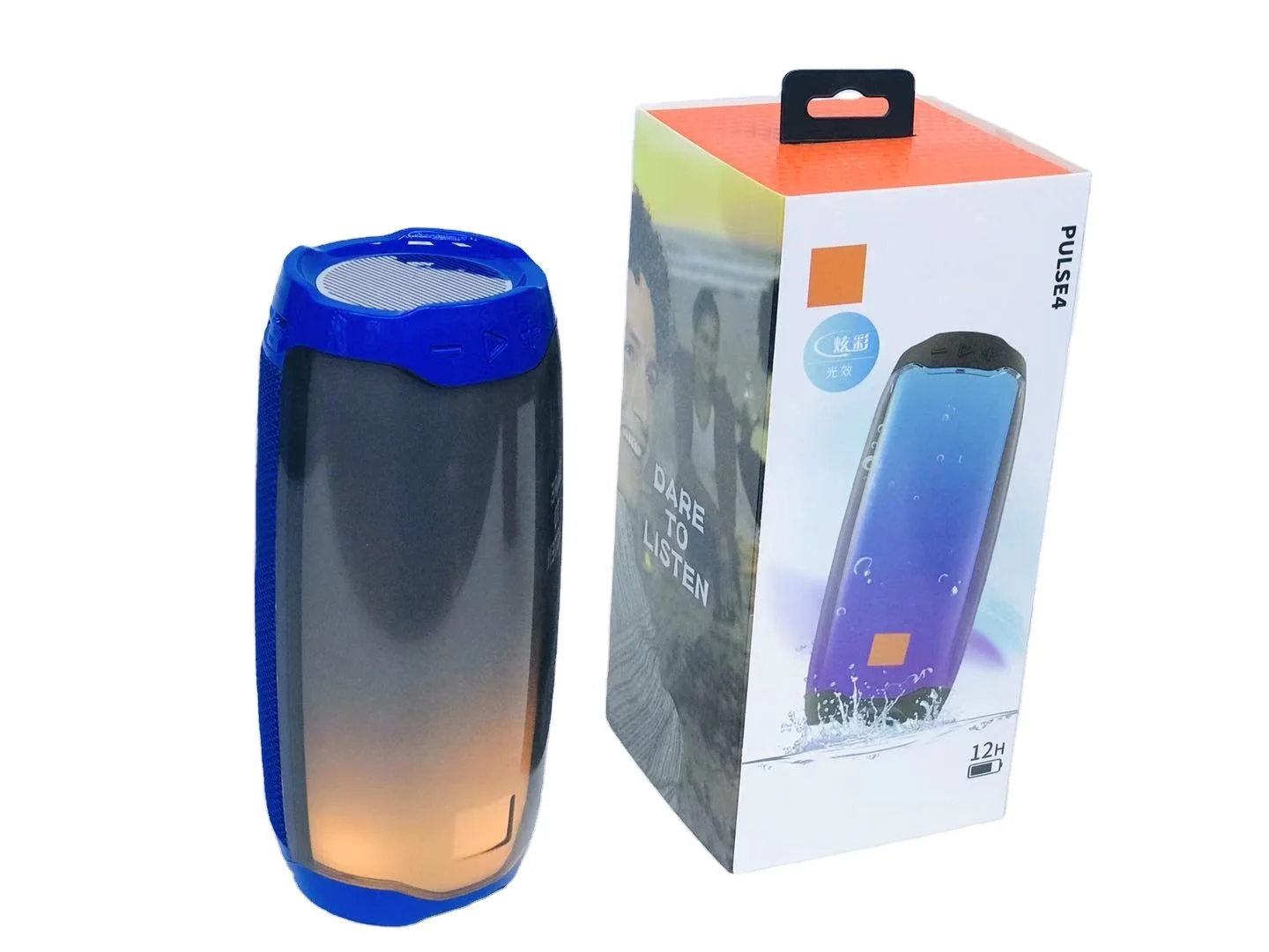 Amazon Pulse 4  wireless speaker flame LED light TWS function with rainbow lam speaker Led flash player Portable