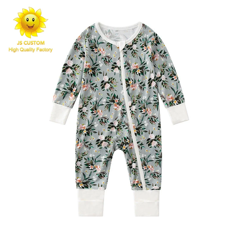 OEM custom design Factory  Baby Romper  Printed bamboo Baby Clothes Set Long Sleeve Newborn Baby Clothes