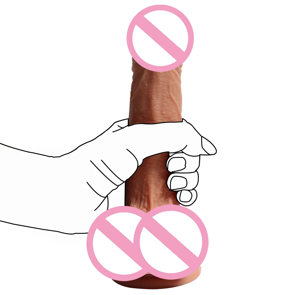 8 inch Realistic Liquid Double Layer Silicone artificial rubber Dildo Lifelike penis for girl sex toy dildo boxes for packaging