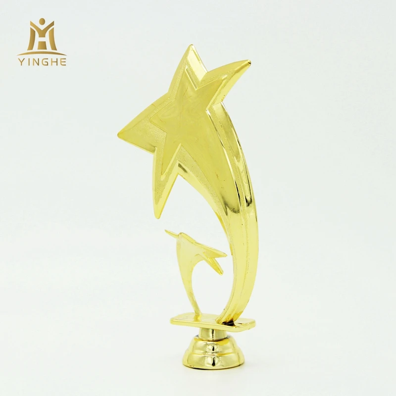 Factory supplier cheap custom plastic star award trophy parts and components