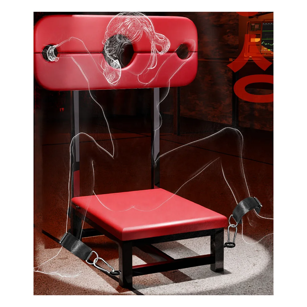 BdSM Sex Slaves Red Chair Furniture For Couples Love Sexual Positions Handcuffs Shackle Equipment Sex Furniture Restraint Frame