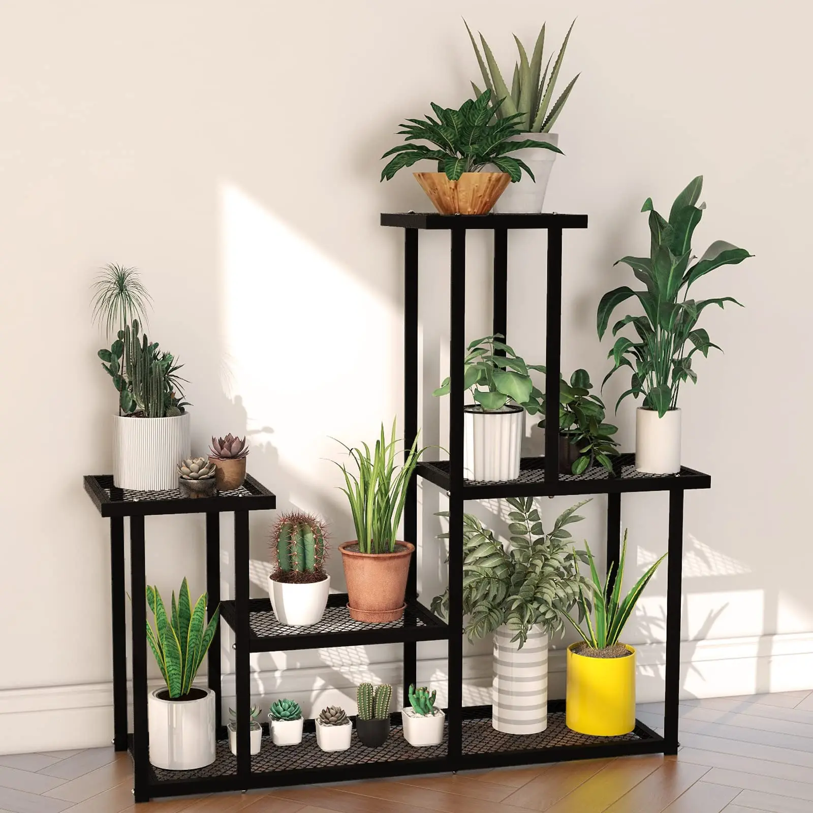 Indoor step design plant display stand outdoor metal waterproof storage rack