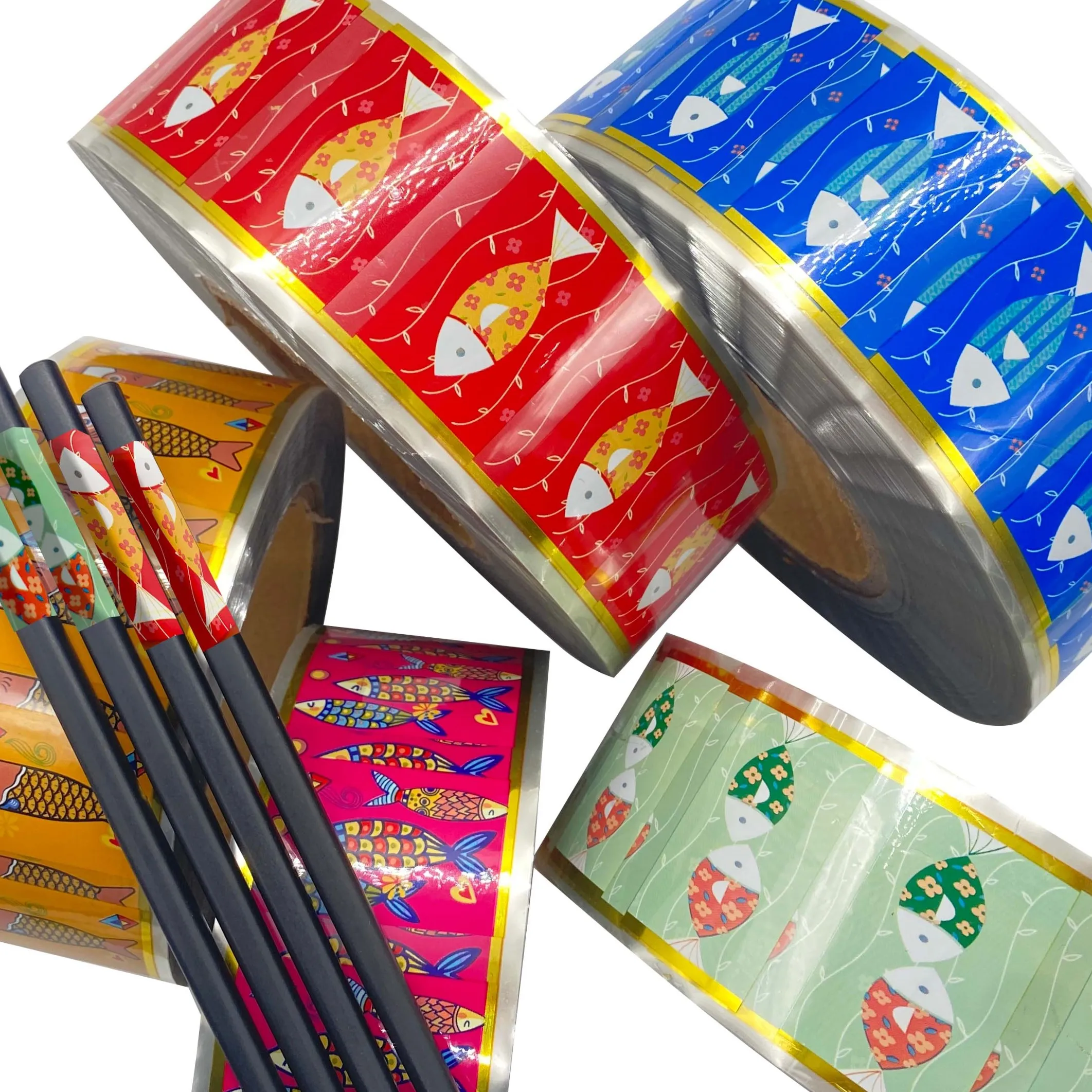 Factory Production Direct Wholesale Japanese style Cartoon Fish Heat Transfer Film service for ALL kinds of WOODEN CHOPSTICKS