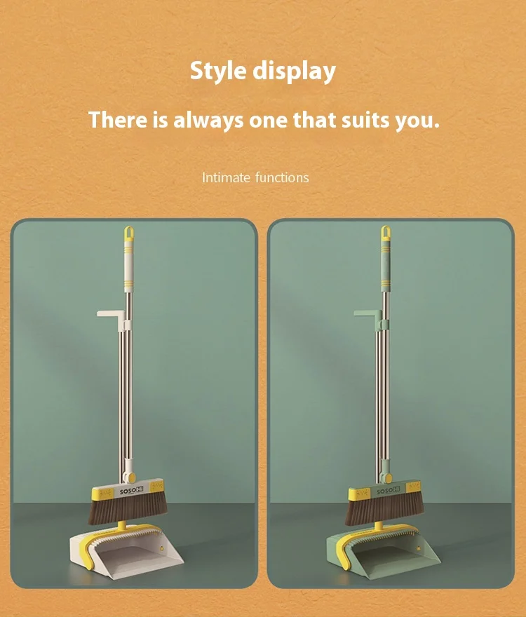 Household Brushes no-Folding Non Stick Hair Sweeping Tool Broom Dustpan Set Combination