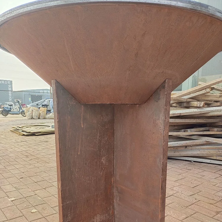 outdoor brasero barbecue heavy duty rust corten steel charcoal fire pit barbecue
