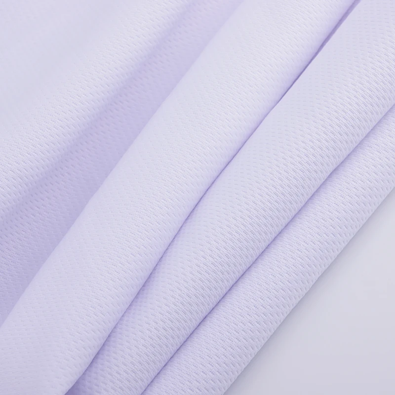 100% polyester 180gsm bird eye mesh sports pants fabric solid color lightweight fast drying double sided wear resistant