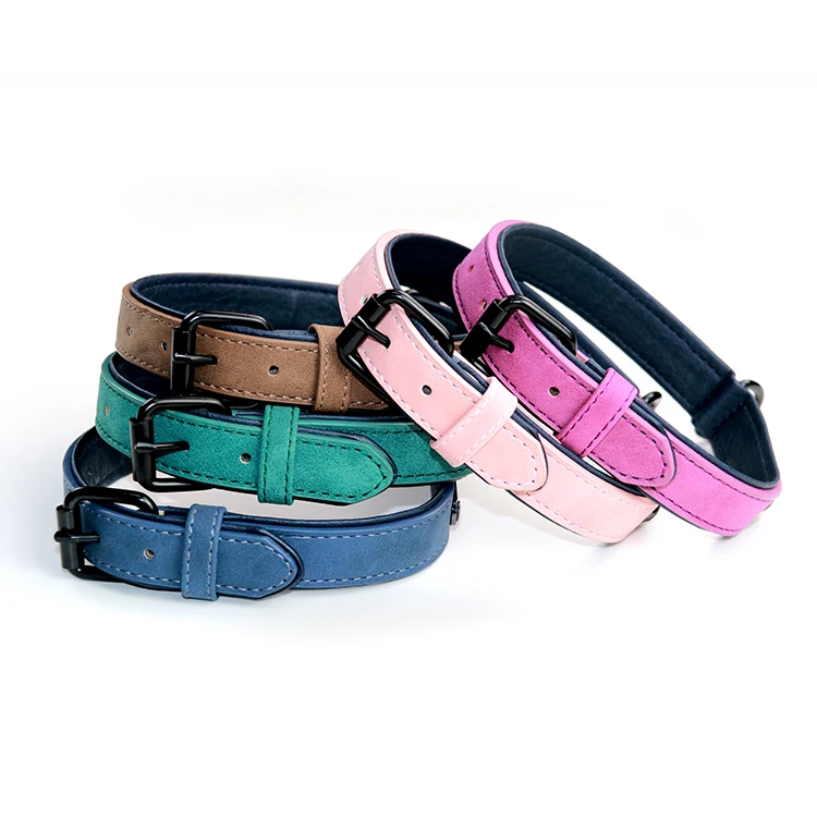 New design PU Leather Pet Solid Soft Collar/ dog Neck Strap/ Pet Dog Collar For Puppy Cat
