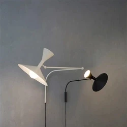 Italy NEMO Nordic designer living room bedroom bedside model room decoration adjustable rotating warm wall lamp