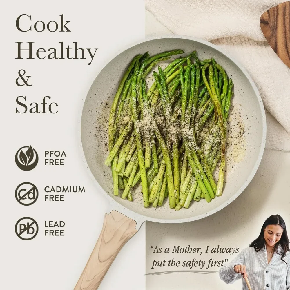 11-piece medical stone pot set non-stick frying pan pan pan soup pot induction cooker