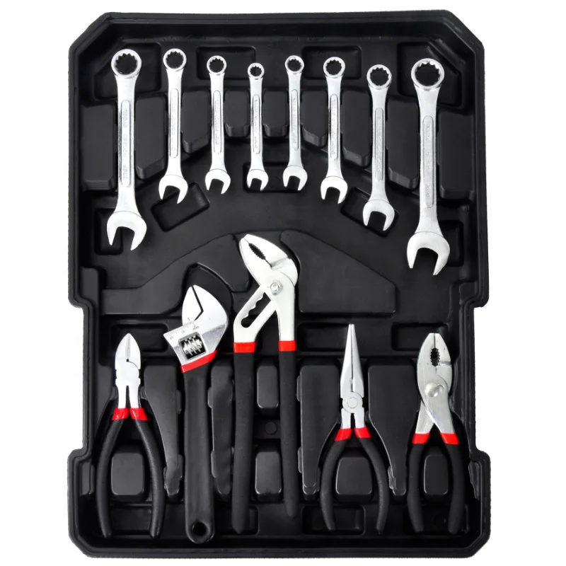 187 In 1 Combination Tool Car Repair Tool Box Kit Sets And Wrench Socket Set In Portable Trolley Case with Wheel