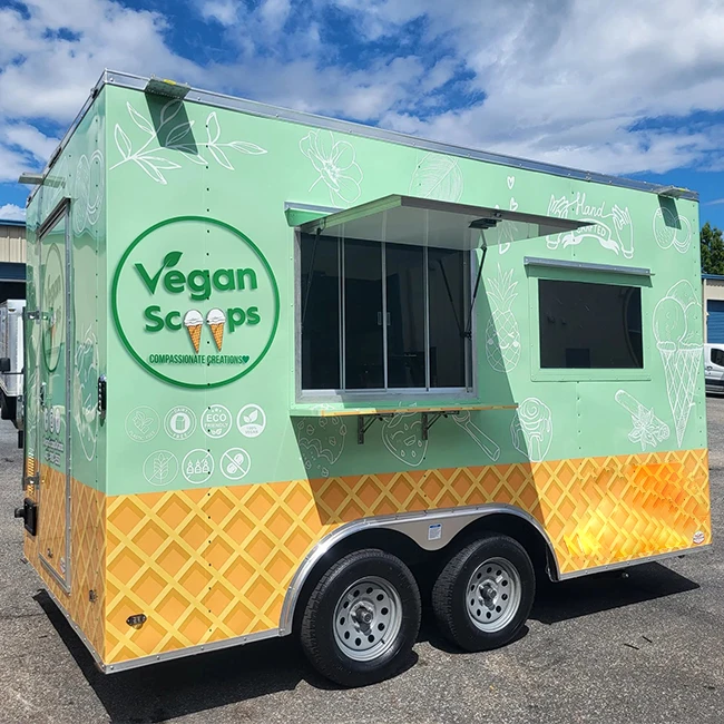 2021 New Style Milk Tea Luncheon Car Food Vending Cart Mini Food Trailer For Sale