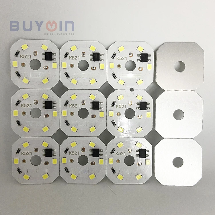 
Led PCB Manufacture China Led aluminum pcb for Led Bulb 220V 3W Led pcb board Round type Led pcb plate 