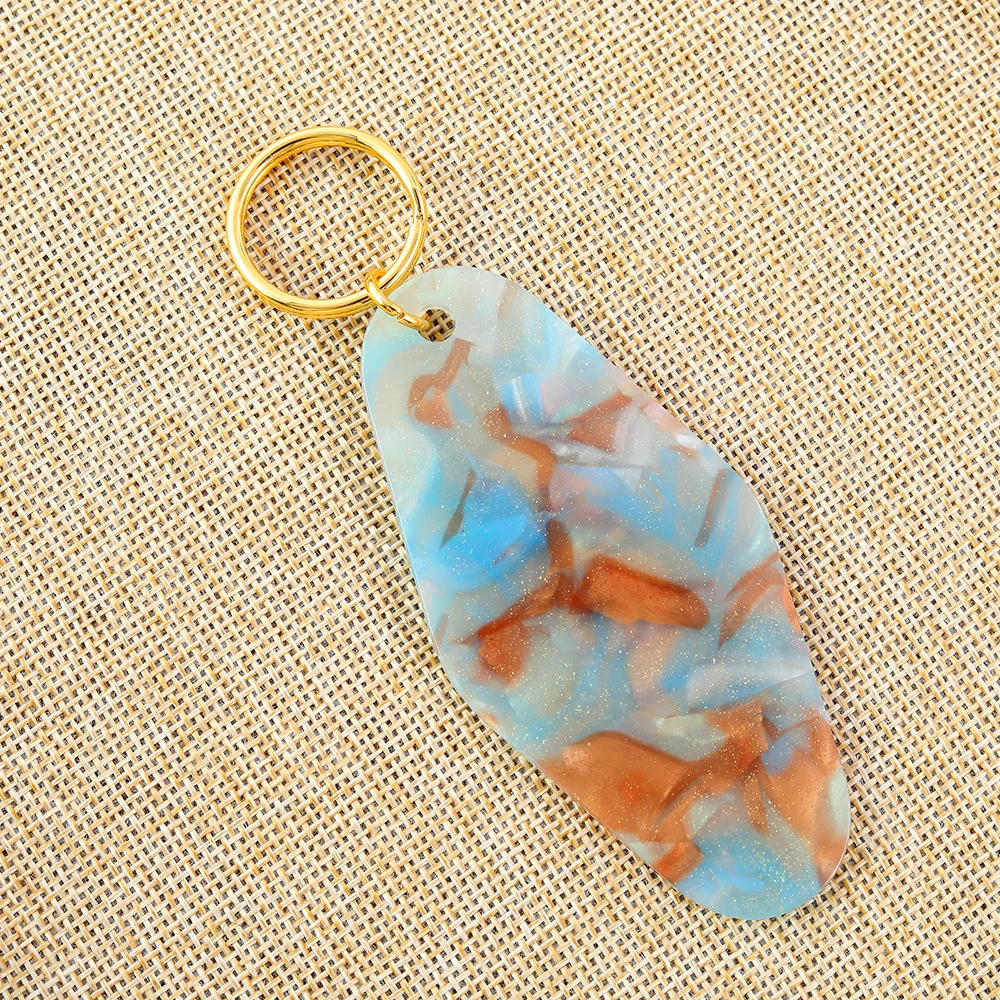 personalized acrylic glitter Retro vintage motel keychain blank custom plastic keychain Zodiac keychain