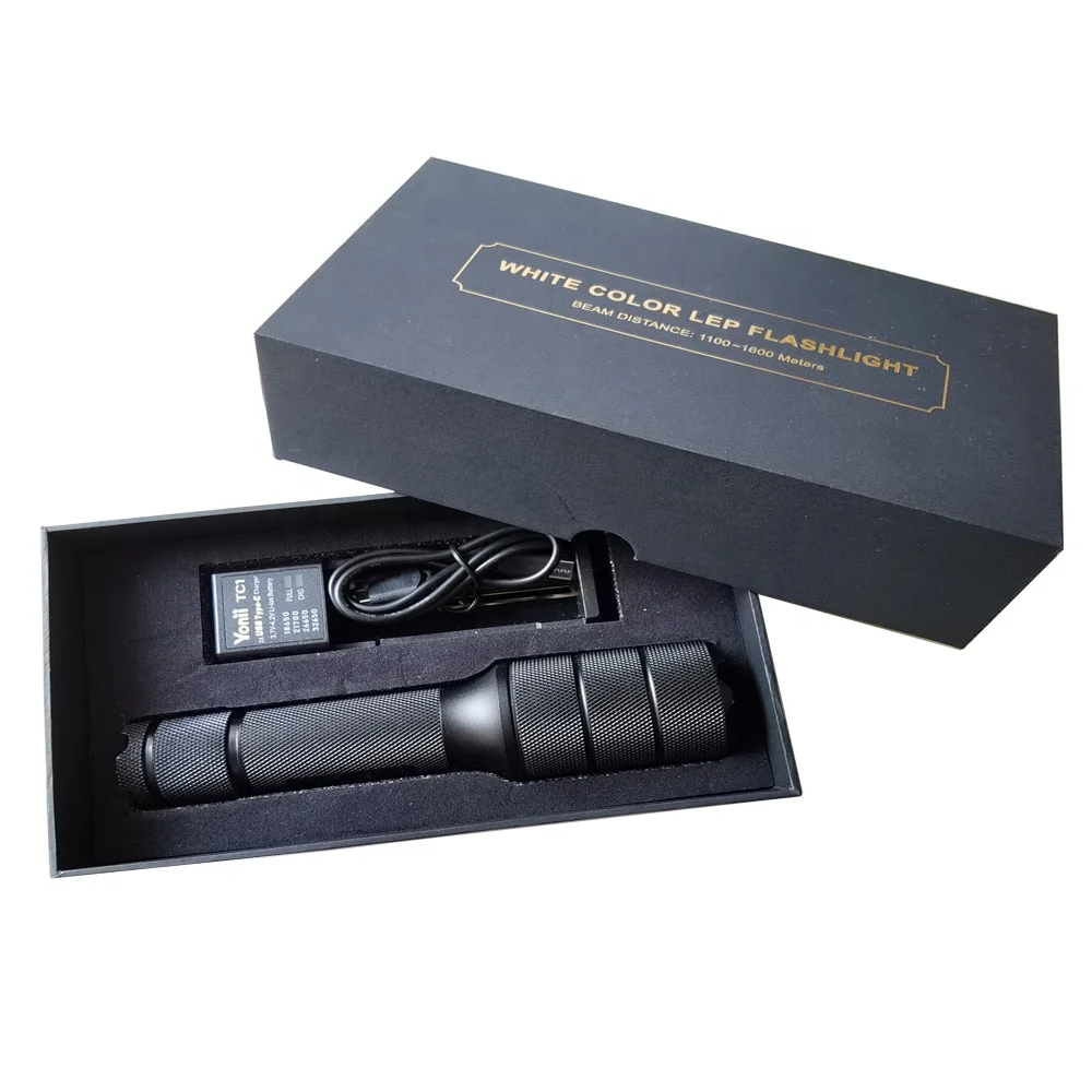 2KM Long Distance White Laser Tactical Rechargeable Flashlight with 5W O-sram Laser Diode Strong Beam Intensity