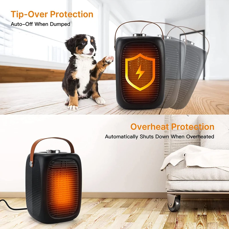 New Model 1000w Mute Desktop 2S Fast Heating Fan Living Room Portable PTC Ceramic Fan Heater