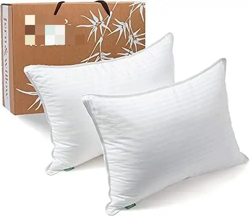 Pillows for Sleeping Set of 2 Queen Size Down Alternative Pillow Set Luxury Plush Cooling Gel for Side Back Stomach Sleepers