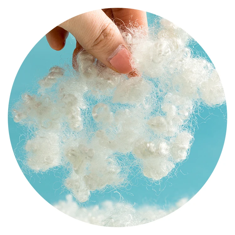 Hollow conjugated siliconized fiber HCS Recycled polyester staple for filling