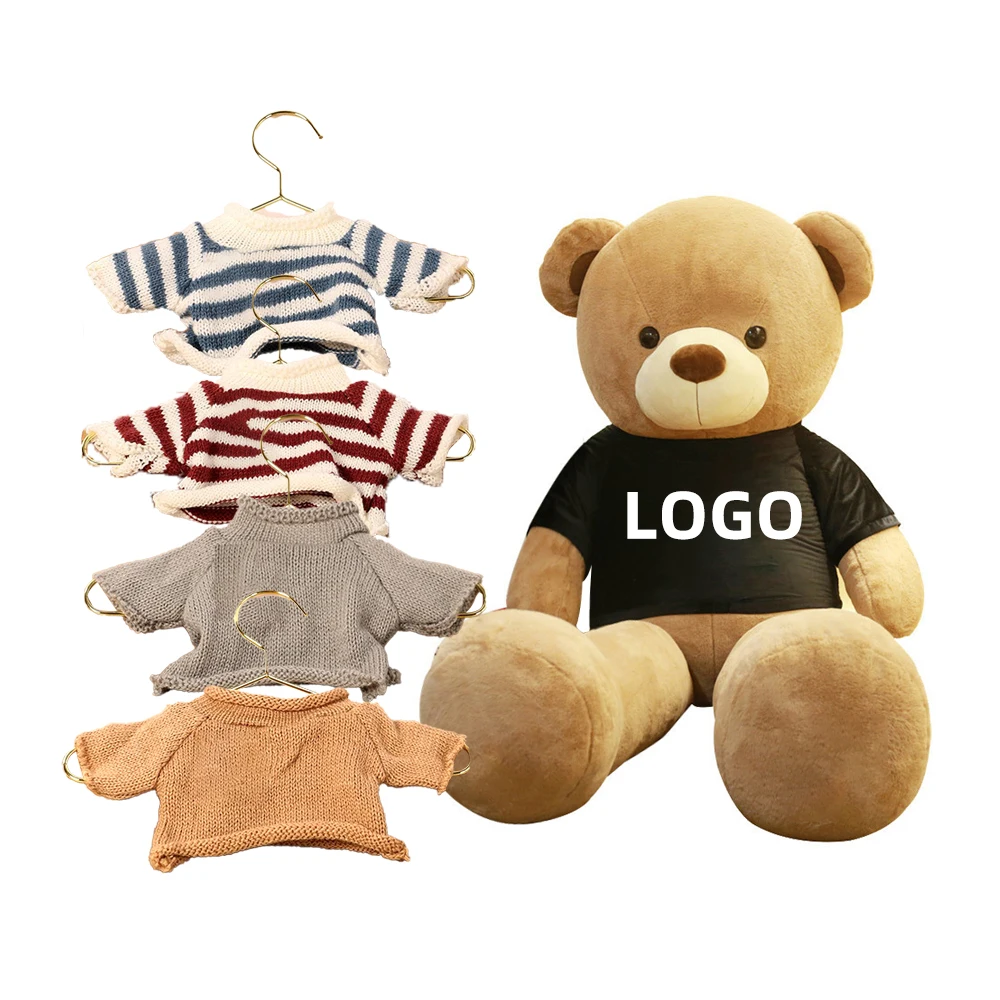 Wholesale Manufacturer Creative Animal With Teddy Bear Clothes OEM Logo Custom removable clothes accessories