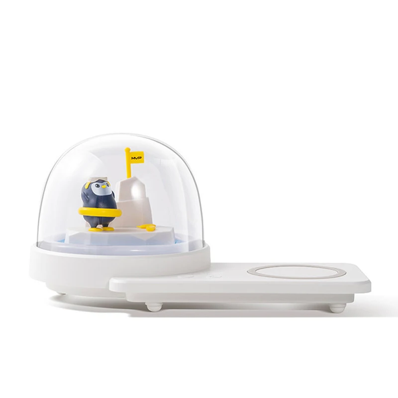 Креативный астронавт 3 в 1 Беспроводное зарядное устройство динамик светодиодный ночник зарядная станция Нежить птица Fower для Iphone Samsung