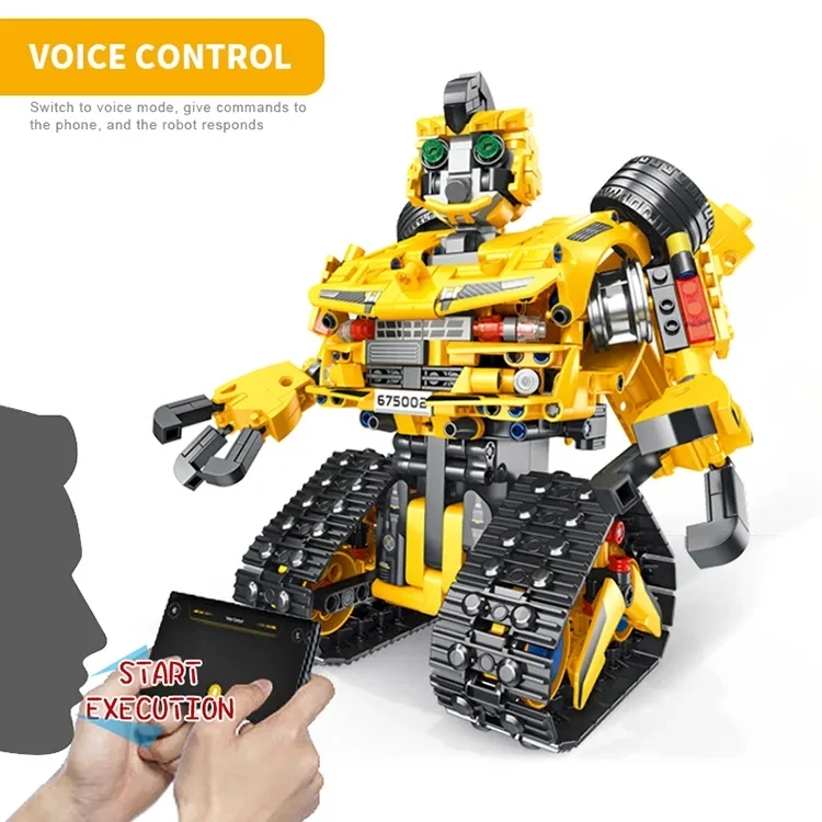 HW 675002 Рождественский подарок игрушка мальчик на день рождения детский программный блок сборка робот для кирпича