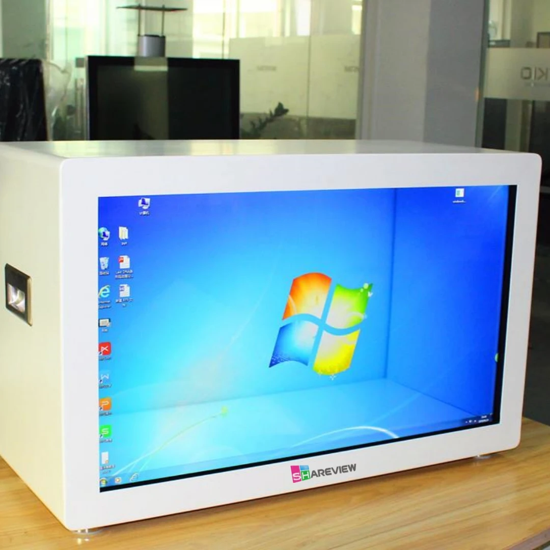 49-Inch Interactive 3D Hologram Box Touchscreen Real-Time Transparent LCD Showcase Infrared Digital Poster Projection Touch