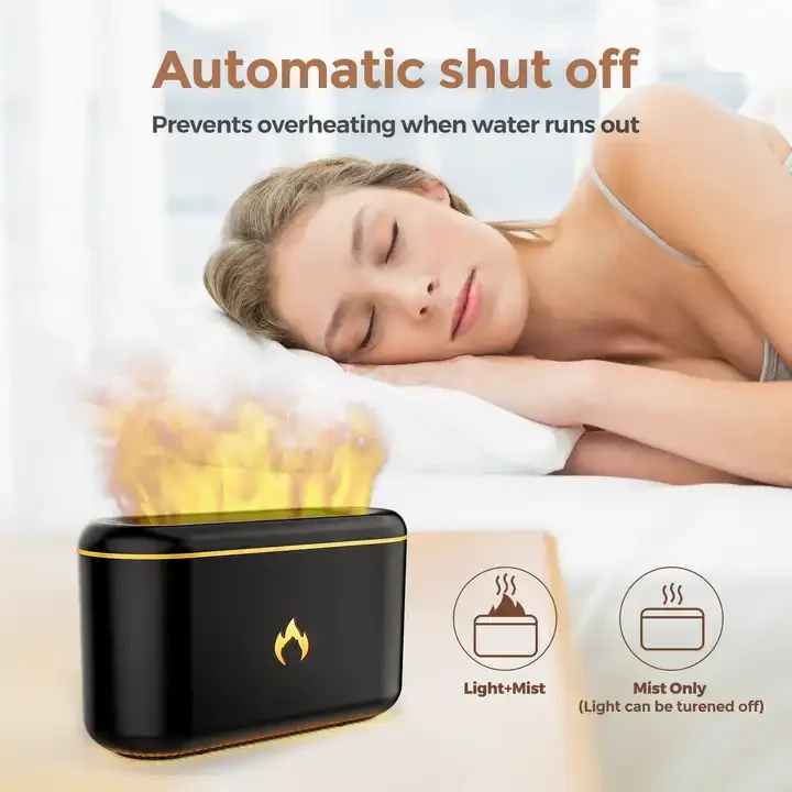 2023 New Desktop Best Colorful Flame Air Aroma Diffuser Humidifier 3D Flame Aroma Air Humidifier Diffuser