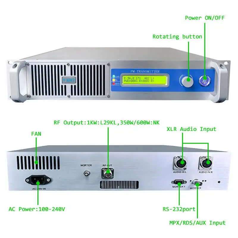1000 Вт 1kw Fm передатчик + yx-dv2 антенна кабель комплект с цифровым Rds кодировщик Радио система данных кодер