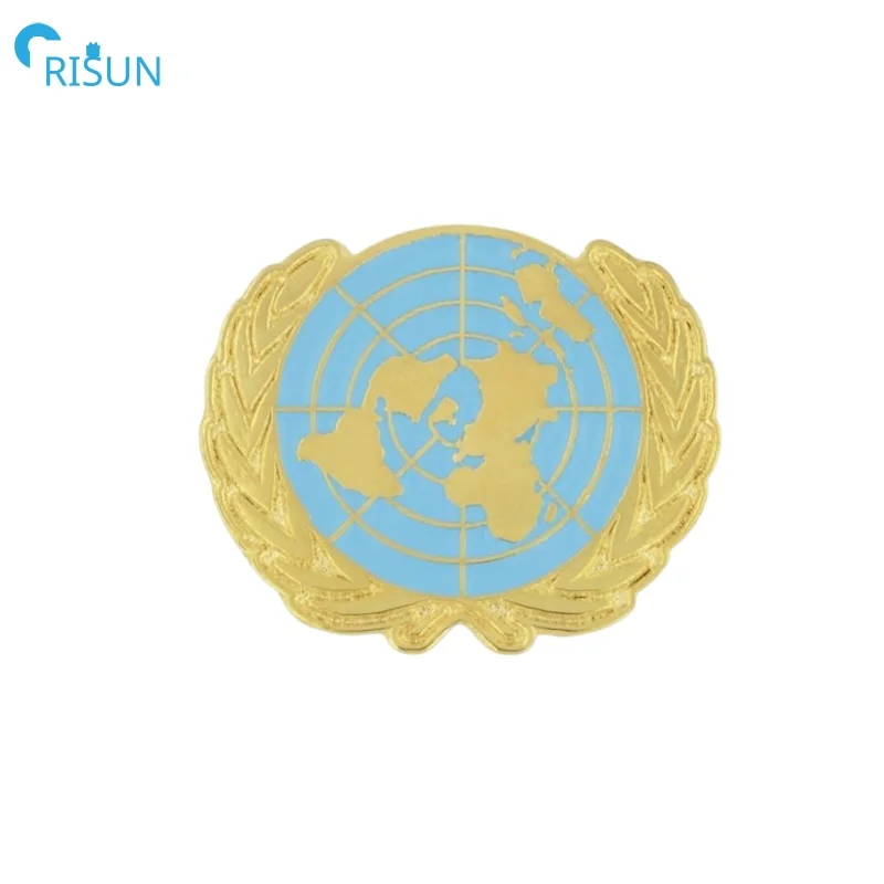 Manufacture United Nations Peace Love Lapel Pins Brooch Custom Enamel Peace Dove Olive Badge Pin