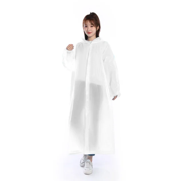 EVA Women Long Rain Coat With Hat Ladies Waterproof Adults Cheap Raincoat