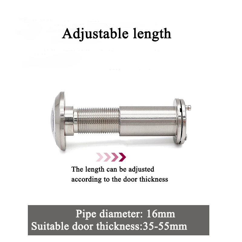 220-degree Solid Brass Peep Holes for Door with 16mm Drill Bit Hotel Door Viewer Peephole with Cover for 35-55mm Doors