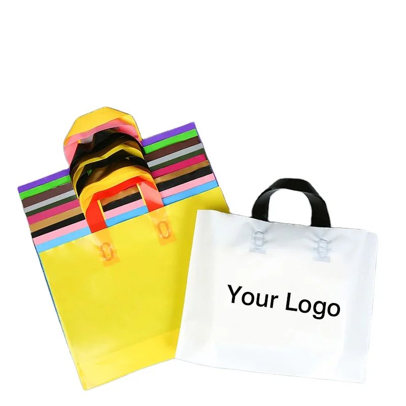 MOQ 100pcs Custom logo print shopping plastic carry bag design big designer bags
