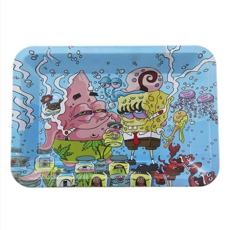 Metal Cigarette Smoking Rolling Trays For Silicone Smoking Pipe