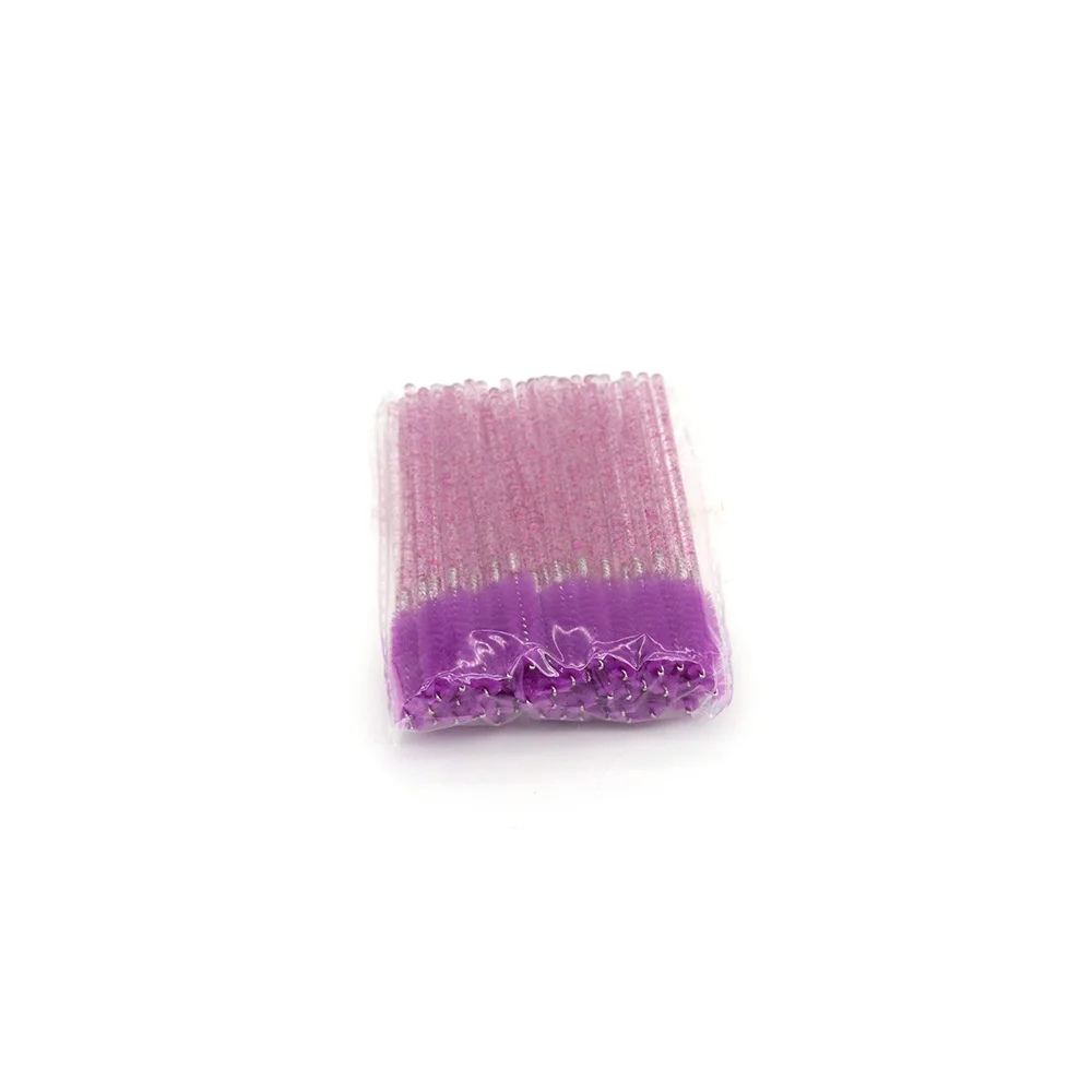 New Arrival Disposable Crystal Glitter Makeup Eyelash Brushes Customized Waterproof Mascara Wands