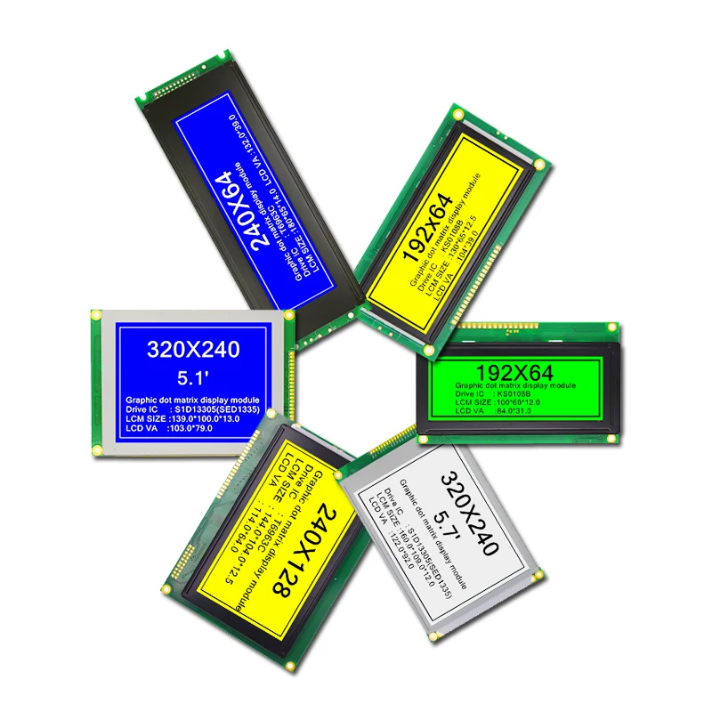 CLX Factory supply 122X32 128X64 160X32 192X64 240X64 240X128 320X240 monochrome graphics dot matrix lcd display screen module