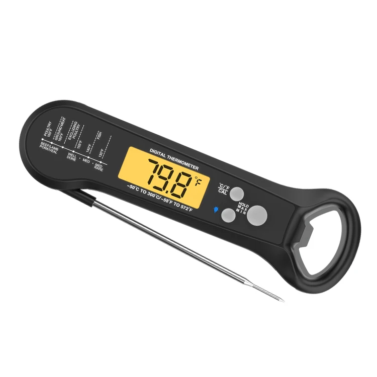 Hot Sale Digital Meat Thermometer Instant Read Waterproof Kitchen Cooking Food Thermometer Grill BBQ Thermometer Bottle Opener