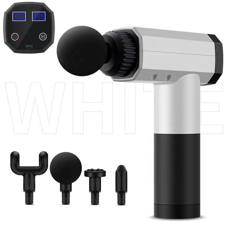 Горячая Распродажа ручной 4-скоростной глубокий Tssue массажный перкуссионный пистолет массажер для мышц с экраном и 4