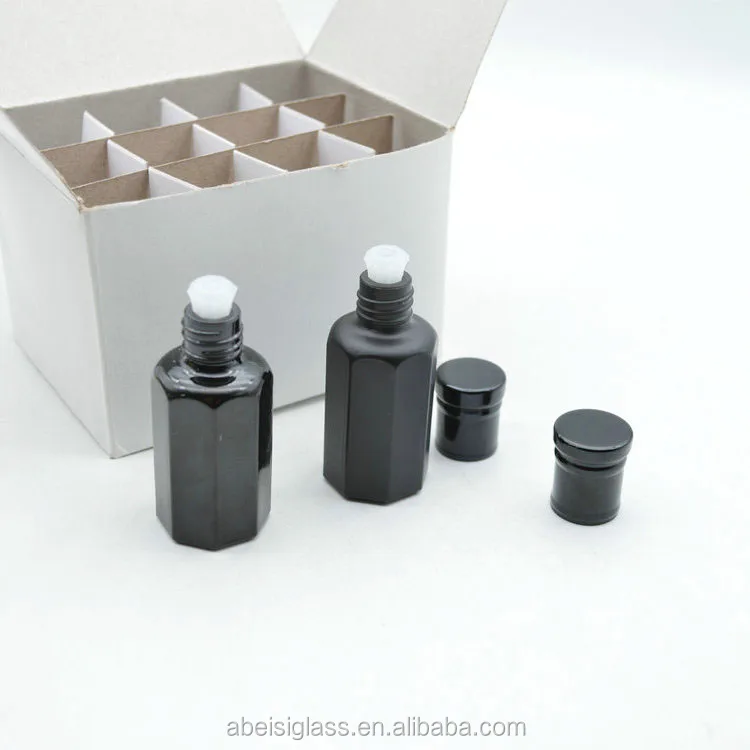 Mini Empty Roll On Glass w/ Roller Balls Perfume Oil Arabic Attar Bottle Glass