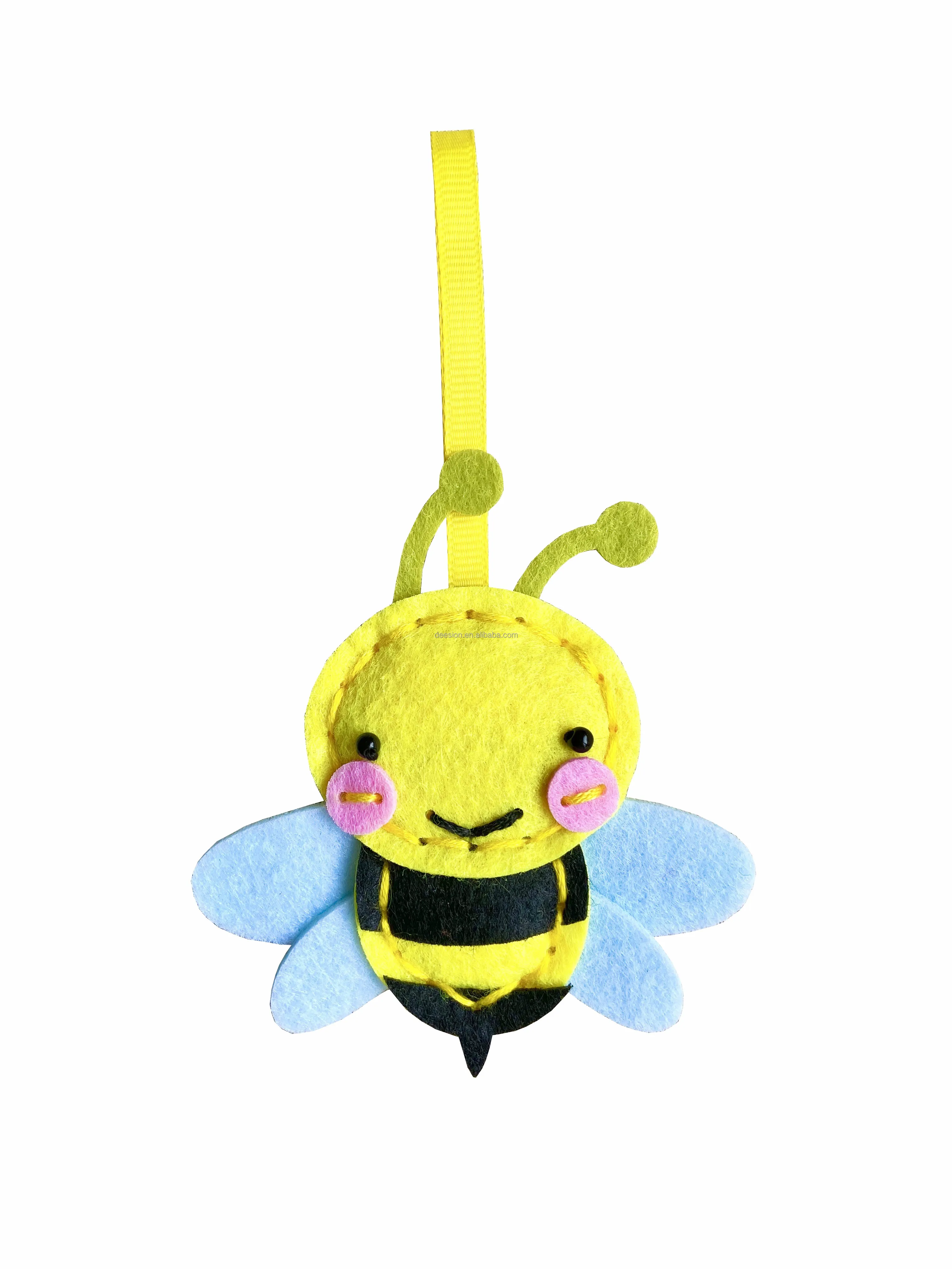 High quality direct factory BPA free ready for stitching felt toy DIY craft kits bee as a Christmas gift new year gift