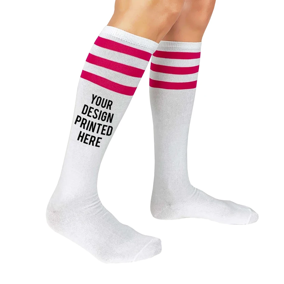 Manufacturer supplier new design Men Women Knee High sports socks custom logo stockings
