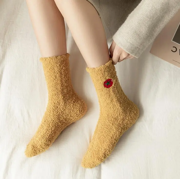 Fuzzy Warm Slipper Socks Women Super Soft Microfiber Cozy Sleeping Socks
