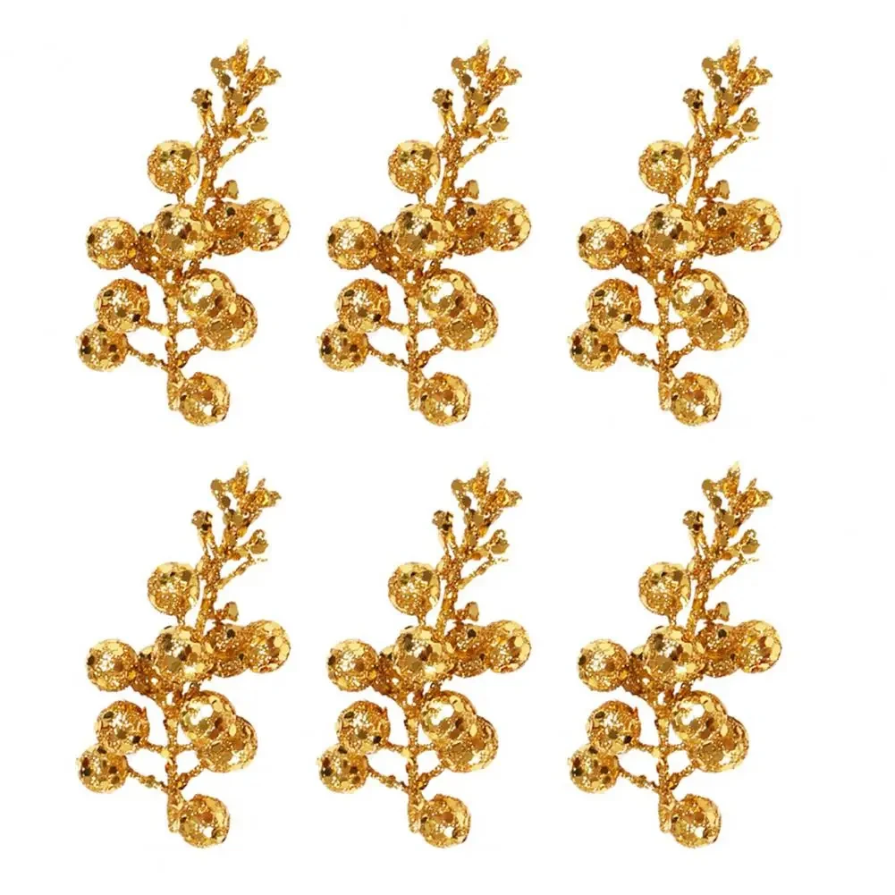 Christmas Berries Glittery DIY Craft Polystyrene Styrofoams Add Festive Atmosphere Xmas Flower Branch Home Decoration