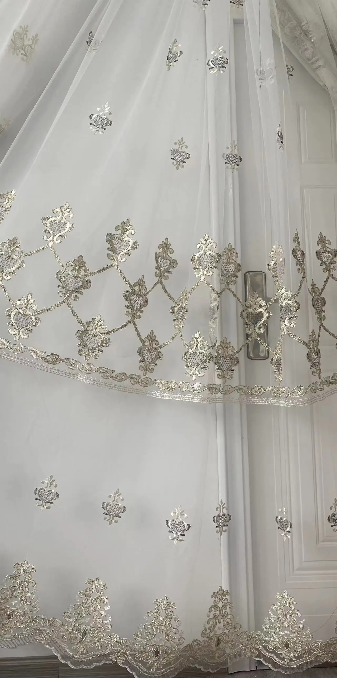 ZHONGHUA  Embroidery Ready Made Curtain Luxury Space Custom Party Accessories Halloween Embroidered Floral Chinese OEM