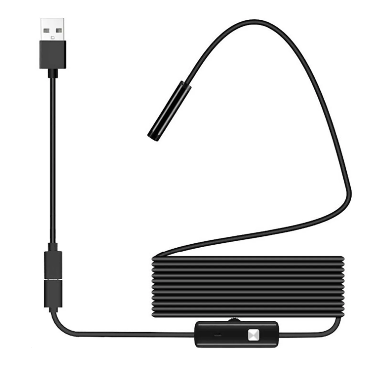 Semi-Rigid Flexible Endoscope Camera USB OTG Inspection Waterproof 0.3MP Compatible Android And Computer Borescope Camera