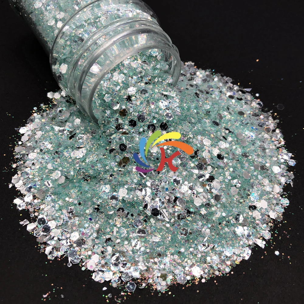 Pastel Bulk Polyester Glitter Soft Chunky Mix Glitter for Nail Art Christmas Decorations